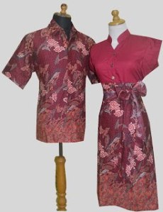 D875 Merah, Sarimbit Batik Model Dress Kancing Depan, Belakang Karet Rp 182.000,-